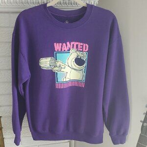 Disney Unisex Purple Sweatshirt Graphic Design Lotso Bear Toy Story Size M